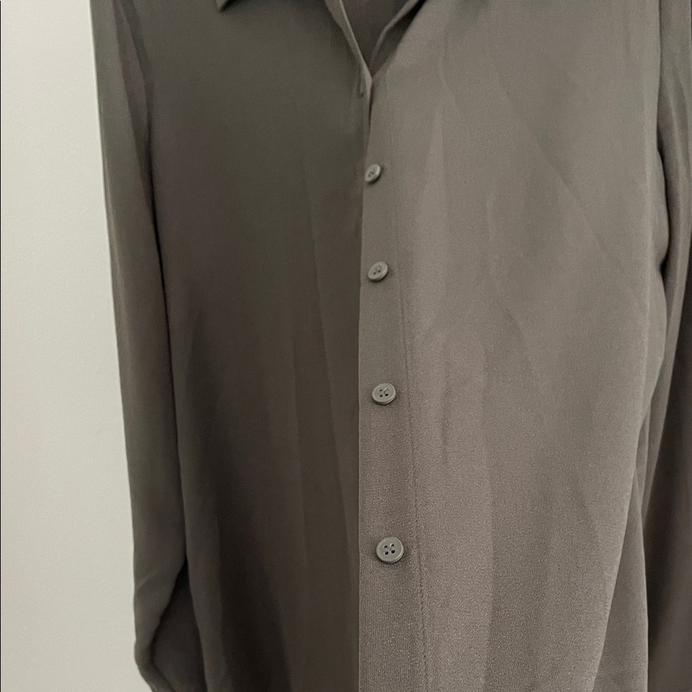 Halogen Women's Dark Olive Polyester Button Down … - image 8